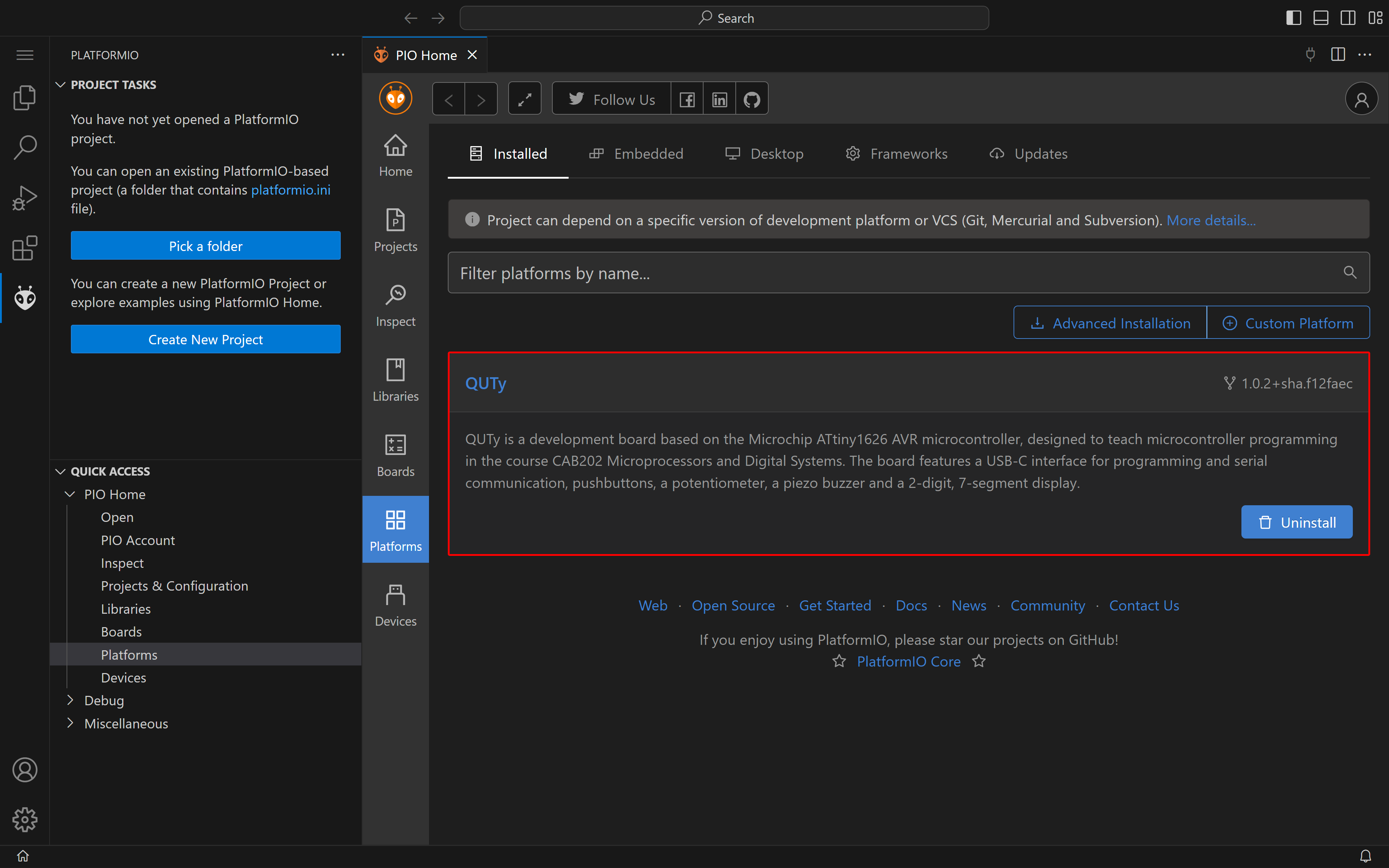 PlatformIO Platforms